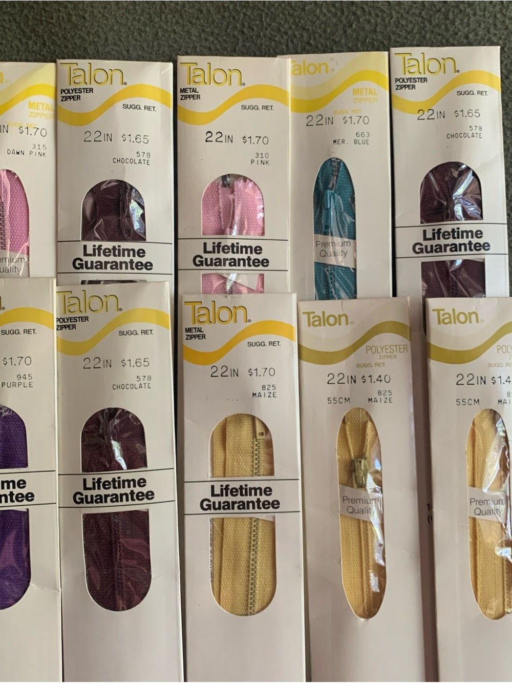 NWT Vintage Talon polyester and metal zippers. 11” to 22”. Set of 33 - Picture 14 of 14